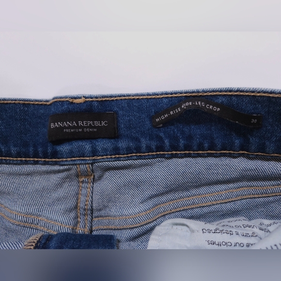 Banana Republic High Rise Wide Leg Crop Medium Wash Blue Jeans 30 - Picture 4 of 14